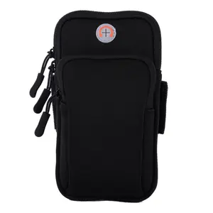 Outdoor Sports Arm Bag and Armband Wrist Bag Double Pocket with Earphone Hole from China factory
