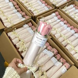 발렌타인데이 파티 선물 장식용 트위스트 바가 있는 작은 종이 장미 꽃다발 - Product Image 1