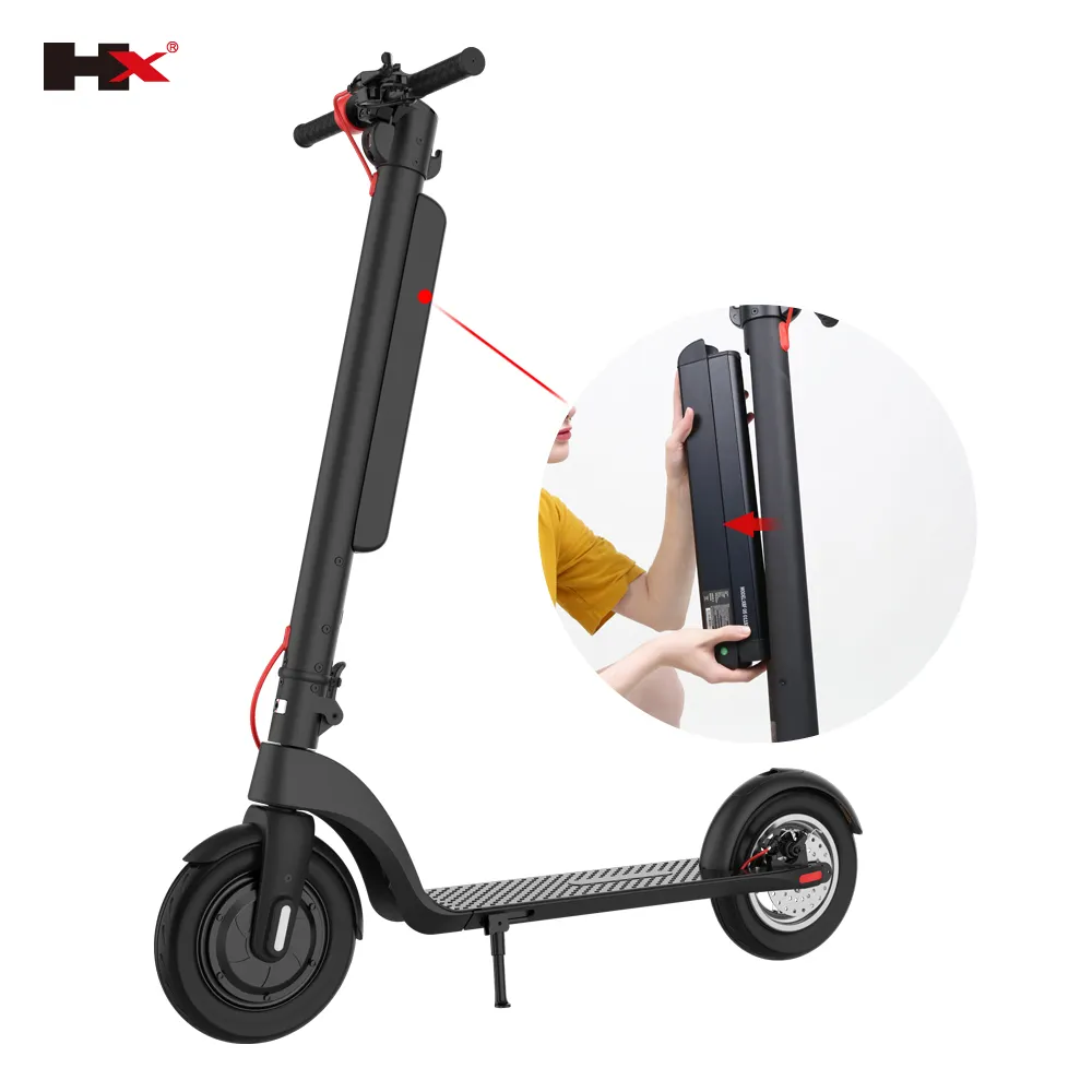 Производитель электронных компонентов HX x8 350 Вт 10 дюймов складной автомобиль/городской два колеса дешевые Kick электрический скутер, способный преодолевать Броды для взрослых