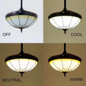 <span class=keywords><strong>Ventilateur</strong></span> de Plafond de Style Tiffany de 36 Pouces avec Lumières, Luminaire de Lustre à Dimmable, 4 Lames Inverses Rétractables, Vitrail <span class=keywords><strong>Vintage</strong></span> - Product Image 5