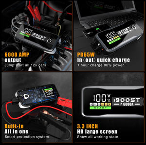 Démarreur de saut professionnel 99,9 Wh PD65W haute performance pour camion et semi-remorque 12V 24V Booster avec câbles de démarrage Kit d'outils de démarrage - Product Image 5