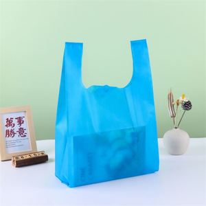 Sac de courses non tissé multicolore personnalisé en forme de D, W, U, pliable et réutilisable, type T-shirt, pour le shopping et l'emballage - Product Image 2