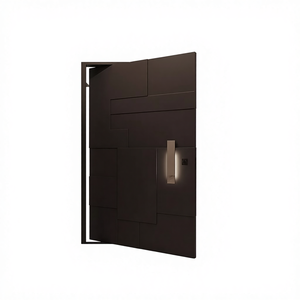 Portas Principais Modernas de Alumínio Pivotantes de Segurança para Entrada Pretas Novas da Turquia - Product Image 3