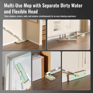 홈틀러 직사각형 듀얼 드라이브 깨끗한/더러운 물 분리형 플랫 밀대 손을 사용하지 않는 마이크로파이버 바닥 청소 헤드 교체용 버킷 압착기 - Product Image 3