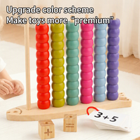 Jouets mathématiques en bois Montessori en gros : jeu d'addition, de soustraction et de comptage avec cartes pour l'éducation des tout-petits