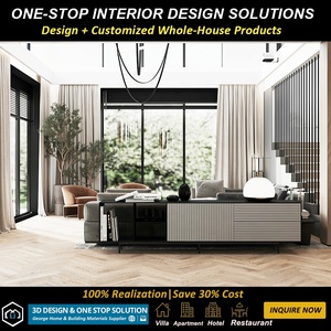 Solution de design d'intérieur clé en main pour villa et appartement de luxe, style moderne minimaliste, avec rendu <span class=keywords><strong>3D</strong></span> de cuisine et salon - Product Image 2