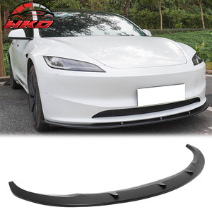 Para Tesla Model 3 2024-2025, Labio de Parachoques Delantero de PP Negro Mate, 3 Piezas - Estilo IKON V4, Kit de Carrocería de Alta Calidad - Product Image 1