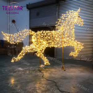 Grande lumière LED 3D en forme de cheval pour la décoration commerciale des parcs de Noël - Product Image 3