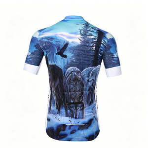 Maillot de cyclisme personnalisé avec graphique de loup, sublimation, manches longues et courtes, imprimé animal sauvage, séchage rapide, haut de cyclisme pour les équipes et les clubs de cyclistes - Product Image 3