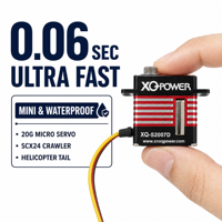 Micro Servo HV XQ-POWER XQ-S2007D 7kg sans noyau, étanche, engrenages en acier inoxydable, aluminium, pour hélicoptère et avion RC, vente en gros OEM