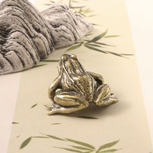 Fabrik Großhandel CA575 Kreative handgemachte massive Messing antike alte Kupfer Frosch Tee Haustier Brief besch werer kleine Ornamente - Product Image 3