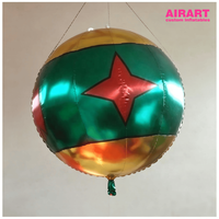 Boule de Noël gonflable géante suspendue de 2 m, motif diamant rouge et or, avec souffleur d'air, décoration de Noël pour plafond de centre commercial