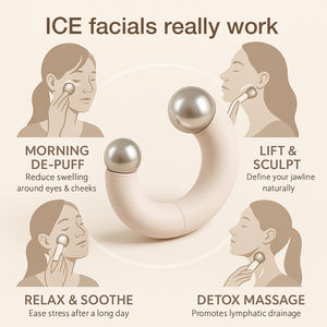 Strumenti per la cura della pelle del viso infrangibile in acciaio inossidabile 2-in-1 Gua Sha Cryo bastoncini gonfi di sollevamento - Product Image 3