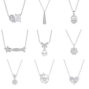 Wholesale Certified Luxury Romantic <b>Solid</b> 925 Sterling <b>Silver</b> Zircon Sunflow Women's Charm Pendant <b>Necklace</b> Colored Birthstone - Product Image 3