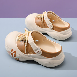 Unisex <b>Clogs</b> Spring Summer Thick Sole Height Increasing EVA Non Slip Closed Toe Outdoor Beach Sandals White Black Block Rope - Product Image 2