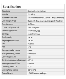 Poignées automatiques antivol de haute sécurité verrouillent les serrures de porte intérieures serrures de porte intelligentes - Product Image 4