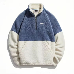 <span class=keywords><strong>Sweat</strong></span>-shirt en molleton <span class=keywords><strong>sherpa</strong></span> à col montant <span class=keywords><strong>1</strong></span>/<span class=keywords><strong>2</strong></span>, fermeture éclair <span class=keywords><strong>1</strong></span>/4, demi-<span class=keywords><strong>zip</strong></span>, personnalisé OEM, couleur unie, pour homme - Product Image 3
