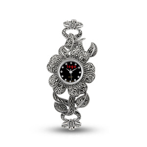 <span class=keywords><strong>Bracelet</strong></span> en argent sterling 925 pour femmes avec marcassite Luxury 925 Silver Vintage Wristwatch - Product Image 2
