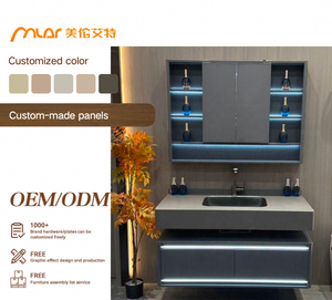 Nuovo Set <span class=keywords><strong>Moderno</strong></span> <span class=keywords><strong>per</strong></span> Hotel: Mobile Bagno Impermeabile con Lavabo, Diverse Misure, Struttura in Compensato - Product Image 1