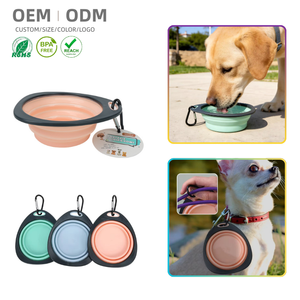 Katlanabilir Evcil Hayvan TPR Köpek Mama Su Kabı Açık Hava Kamp Seyahat Taşınabilir Katlanır Evcil Hayvan Kase Tabakları Karabina İle Evcil Hayvan Ürünleri - Product Image 1