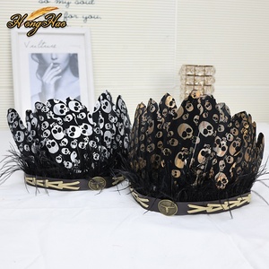 Tocado de plumas de calavera negra de estilo indio, sombrero nuevo, diadema salvaje, actuación de baile de carnaval, pluma de faisán, juego de rol - Product Image 6