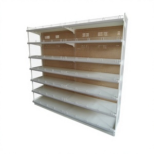 Étagère de présentation double face en métal durable pour supermarché, capacité de charge élevée, étagère de vente au détail, support de présentation avec revêtement en poudre - Product Image 5