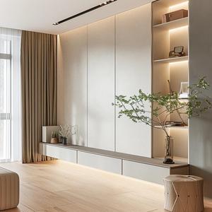 Armoire à chaussures encastrée sur mesure en bois massif, anti-humidité, grand meuble de rangement pour villa, mobilier complet pour toute la maison - Product Image 1