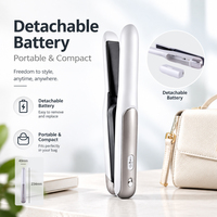 Lisseur de cheveux sans fil 4500 mAh, batterie amovible, chargeur de type C, 30 minutes, 160 à 210 degrés, idéal pour les voyages