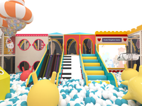 Kinder-Multispielplatz Umweltfreundlicher Indoor-Spielplatz Bällebad Rutschen Trampolin Ninja-Herausforderungsspiele Videospielbereich