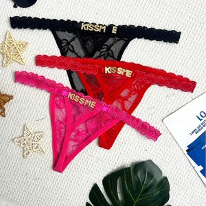 Strings pour femmes à taille basse, personnalisées, directement de l'usine |   Lettre personnalisée à faire soi-même |   MOQ 1 pièce |   Style euro-américain - Product Image 2