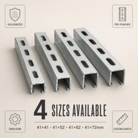 Profilé en C en acier galvanisé standard 41x41 41x62mm à fentes pour support de panneau solaire