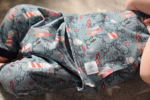 Barboteuse <span class=keywords><strong>en</strong></span> bambou à manches courtes, vêtements d'été personnalisés, enveloppe à changement facile, sans fermeture éclair, OEM, - Product Image 2