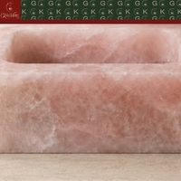 Lavabo rectangulaire en marbre rose quartz de luxe GOLDKING pour salle de bain, hôtel, villa, meuble-lavabo personnalisé en pierre