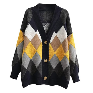 Nouveau Style Cardigan femmes <span class=keywords><strong>pull</strong></span> flotteur Jacquard tricoté <span class=keywords><strong>pull</strong></span> décontracté impression <span class=keywords><strong>à</strong></span> manches longues <span class=keywords><strong>pull</strong></span> - Product Image 3