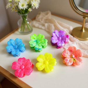 Fermaglio per capelli a forma di fiore a cinque petali Flowing Cloud, 2 pezzi per colore - Product Image 2