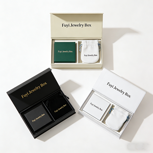 Customized Logo Luxury Rectangle Jewelry <b>Boxes</b> Velvet Bags Set <b>Boxes</b> High-end Magnetic Closure Cardboard Storage Packaging Gift - Product Image 5