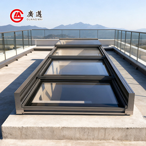 <span class=keywords><strong>Trappe</strong></span> de toit électrique <span class=keywords><strong>escamotable</strong></span> en alliage d'aluminium, multi-panneaux en verre, coupe-vent, personnalisable, pour escalier - Product Image 3