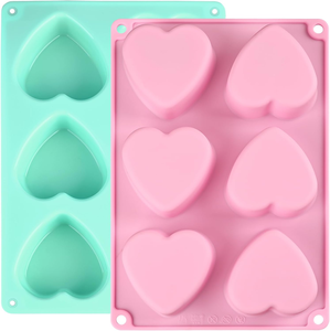 Molde de Silicona para <span class=keywords><strong>Pastel</strong></span> en Forma de Corazón de 6 Cavidades, para el Día de San Valentín, para Hornear Pasteles y Chocolate, Antiadherente, Ecológico, para Postres - Product Image 3