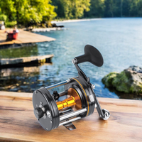 CKOTIAN C6-G Moulinet de pêche à lancer et à la traîne pour gaucher, rapport de transmission 5.3:1, frein max 8kg, pour la pêche au poisson-chat, saumon, parruque, rayon et bar.