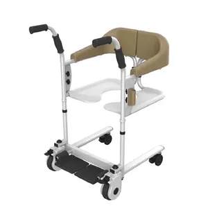 The toilet lift transfer chair lifts the patient out of bed and the hospital recommends care products for the disabled