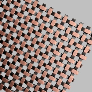 Maille métallique tissée architecturale en acier inoxydable à <span class=keywords><strong>double</strong></span> couche, maille métallique <span class=keywords><strong>rigide</strong></span> décorative pour armoires - Product Image 6