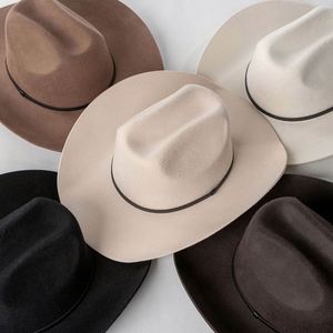 Wholesale 2024 Autumn Winter New Arrival Trendy Fashion Sombrero Fedoras Women Men Vintage 100% Wool Felt Western Cowboy Hat - Product Image 1