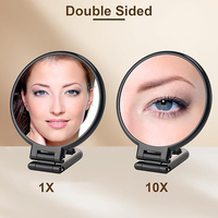 Miroir cosmétique double face éclairé réglable de 10X à 30X, miroir de voyage pliable pour femmes, miroir de table