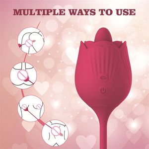 Telescoping ไวเบรเตอร์สำหรับผู้หญิงและผู้ใหญ่เครื่องสั่น<span class=keywords><strong>ลิ้น</strong></span>รูปกุหลาบกันน้ำสำหรับผู้หญิงหรือผู้ใหญ่ - Product Image 4