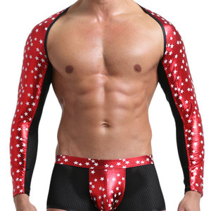 De cuero de los hombres <span class=keywords><strong>chaleco</strong></span> cómodo cuero collar de hombro ancho sexy camiseta sin mangas <span class=keywords><strong>chaleco</strong></span> ropa interior conjunto - Product Image 1