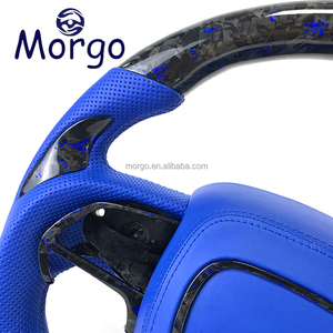 Volant de voitures en fibre de carbone forgé bleu personnalisé pour <span class=keywords><strong>Dodge</strong></span> Charger Challenger Hellcat SRT <span class=keywords><strong>RT</strong></span> 392 Durango Racing Style Design - Product Image 4