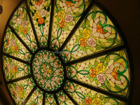 Dôme d'éclairage de mosquée en verre trempé teinté, motif rose personnalisé, style européen, bloc de verre massif, garantie 3 ans