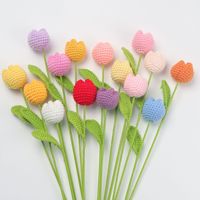 Offre Spéciale créatif multicolore Crochet tulipe branche en gros laine artificielle tricoté fleur ornement pour l'obtention du diplôme