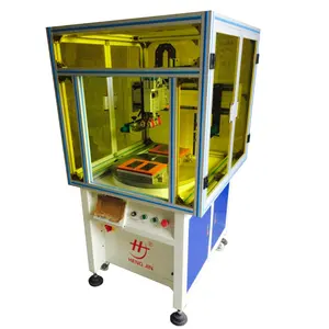 HS-260PME/2 1 color screen printing machine with manipulator mobile phone glass plastic case 2 stations screen printer