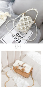 공장 맞춤형 진주 지갑 체인 교체 가방 스트랩 금속 어깨 체인 모조 진주 핸드백 체인 액세서리 - Product Image 3